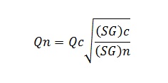 Формула расчета потока в зависимости от плотности газа